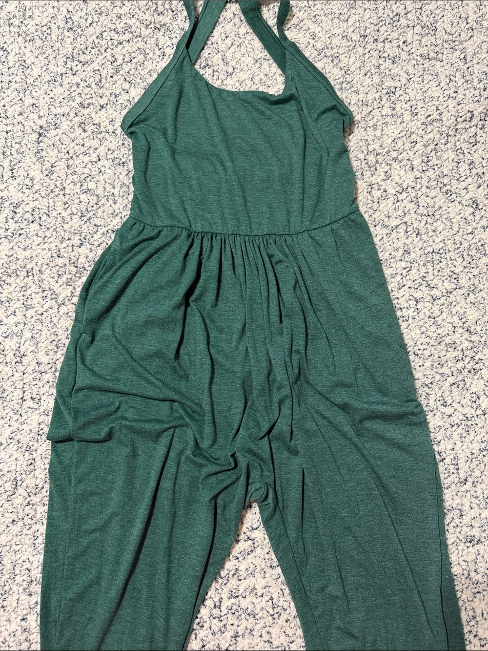 HALARA Green Halter Jumpsuit with Gathered Waist